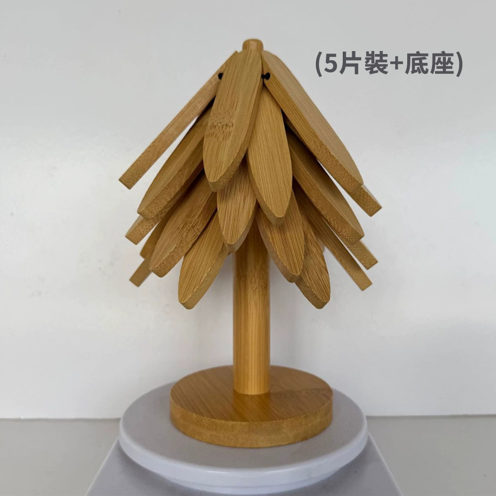 創意裝飾隔熱墊 防燙墊 楠竹檯面擺件 高溫杯墊 鍋墊 [平行進口] HK2744