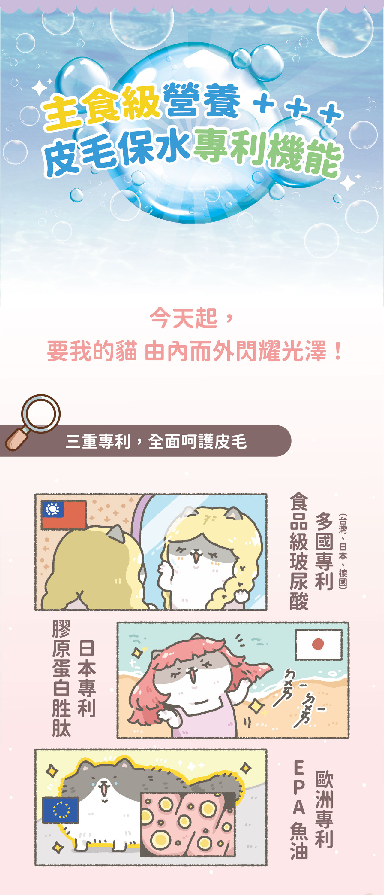 貓有話說｜玻尿酸護膚SPA｜捏一口｜主食鮮肉泥