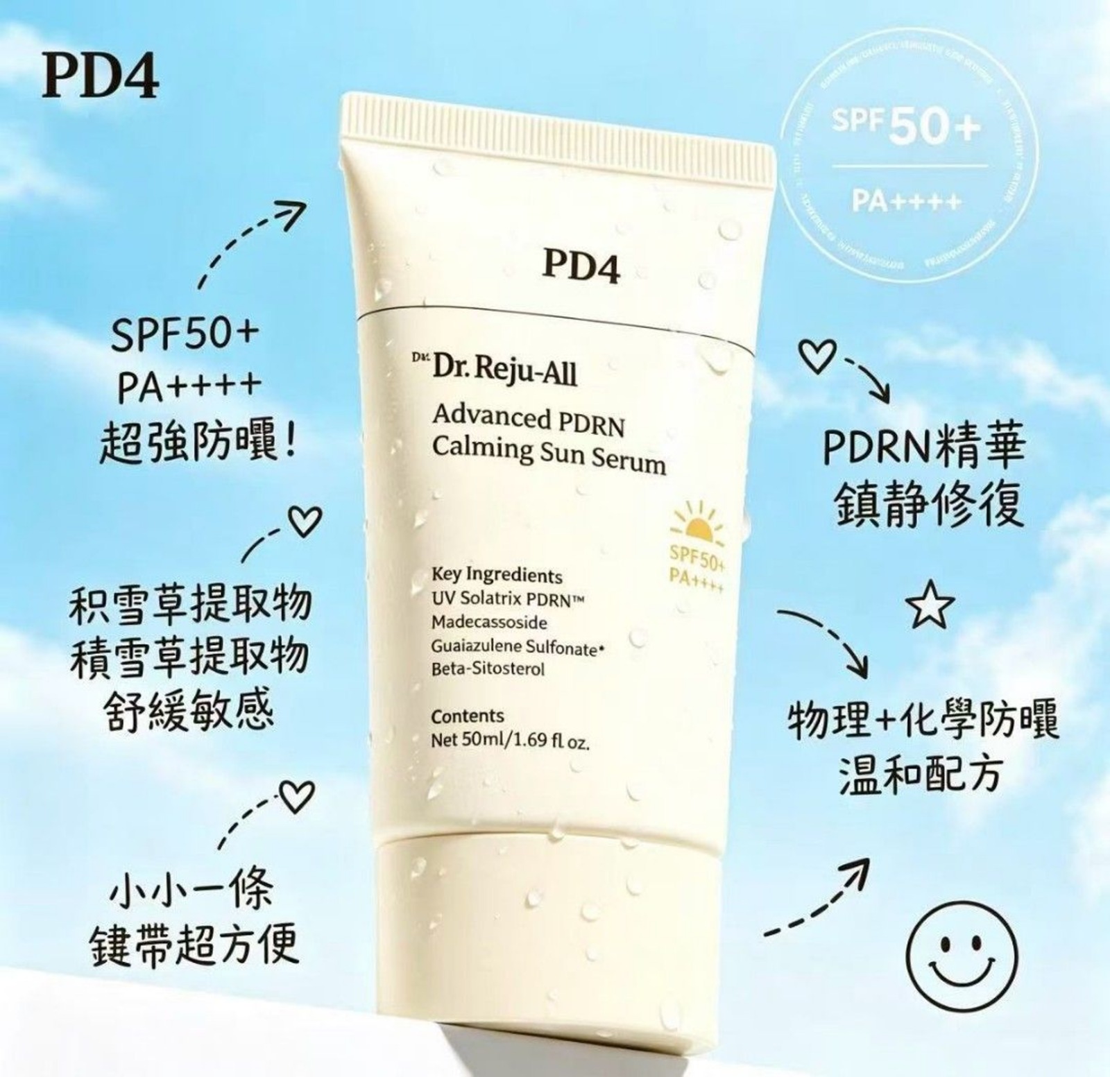 韓國藥房 DR. REJU-All 高效PDRN 舒緩再生 防曬精華 50ml