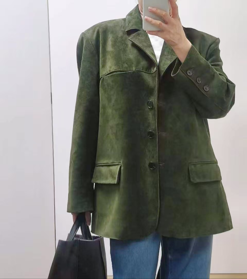 #4001， Suede Jacket 意大利羊猄皮西装外套