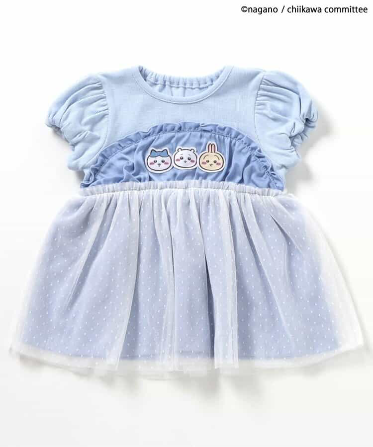 🇯🇵預訂 日本直送🇯🇵Apres les cours x Chiikawa系列兩色人物貼花薄紗拼接羅紋短袖上衣