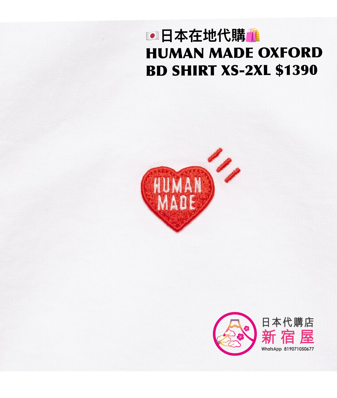 HUMAN MADE OXFORD BD SHIRT