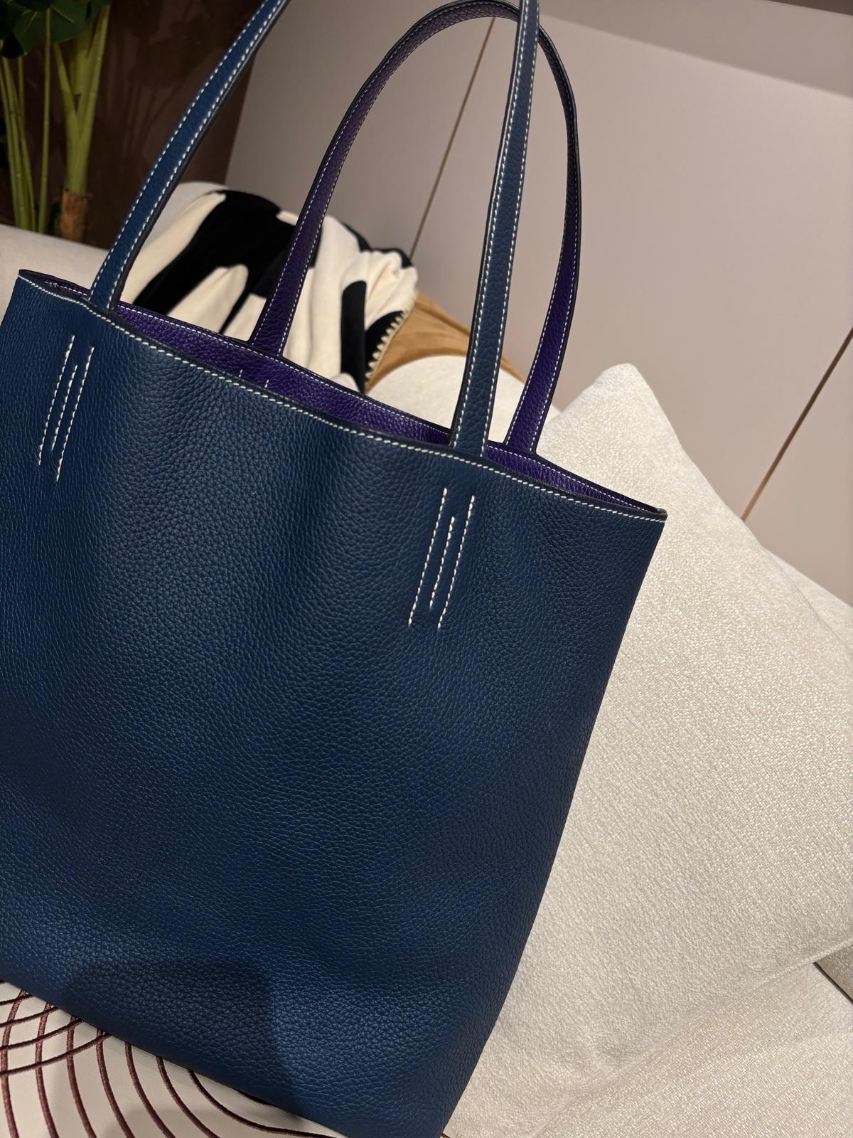 Hermes Double Sens 36 Tote Bag Stamp [Q] TC粒粒牛皮 100%Authentic, 98%New ✅Dust bag 