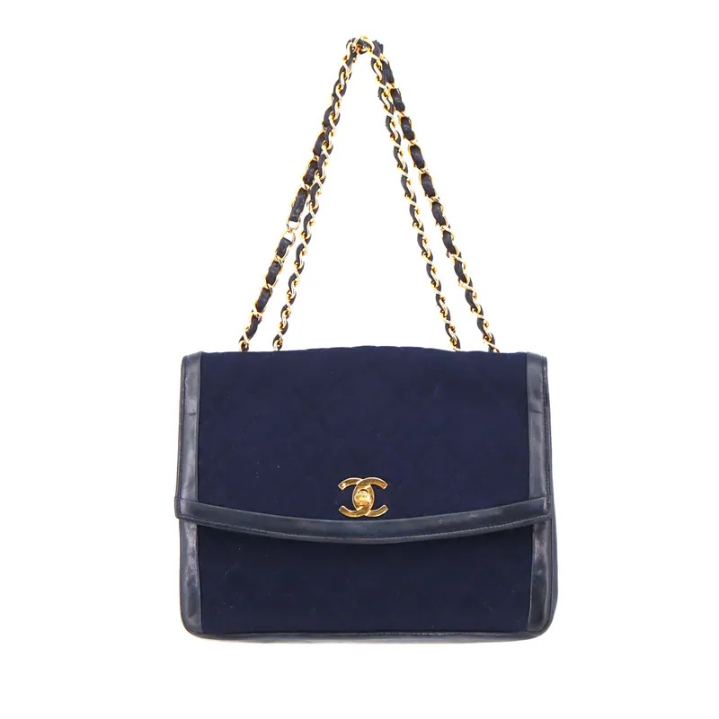 Chanel Vintage Matelasse Coco Mark Single Chain Flap Bag