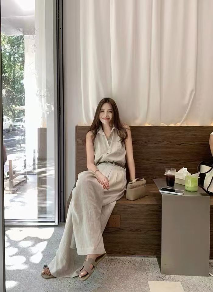1803 Linen vibe top pants set | 亚麻老钱风套装
