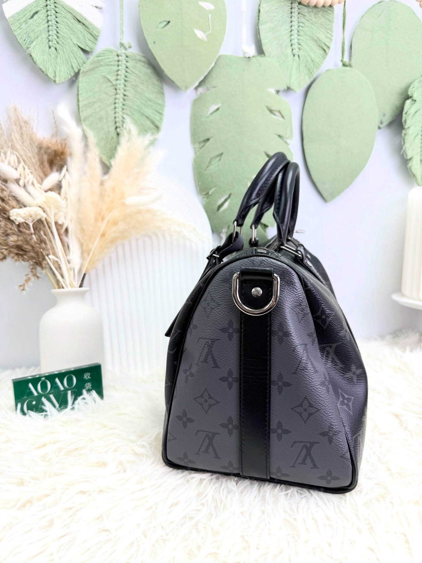 LV🤍PRE OWNED City keepall 35 黑色老花 晶片款 有塵袋有盒🖤