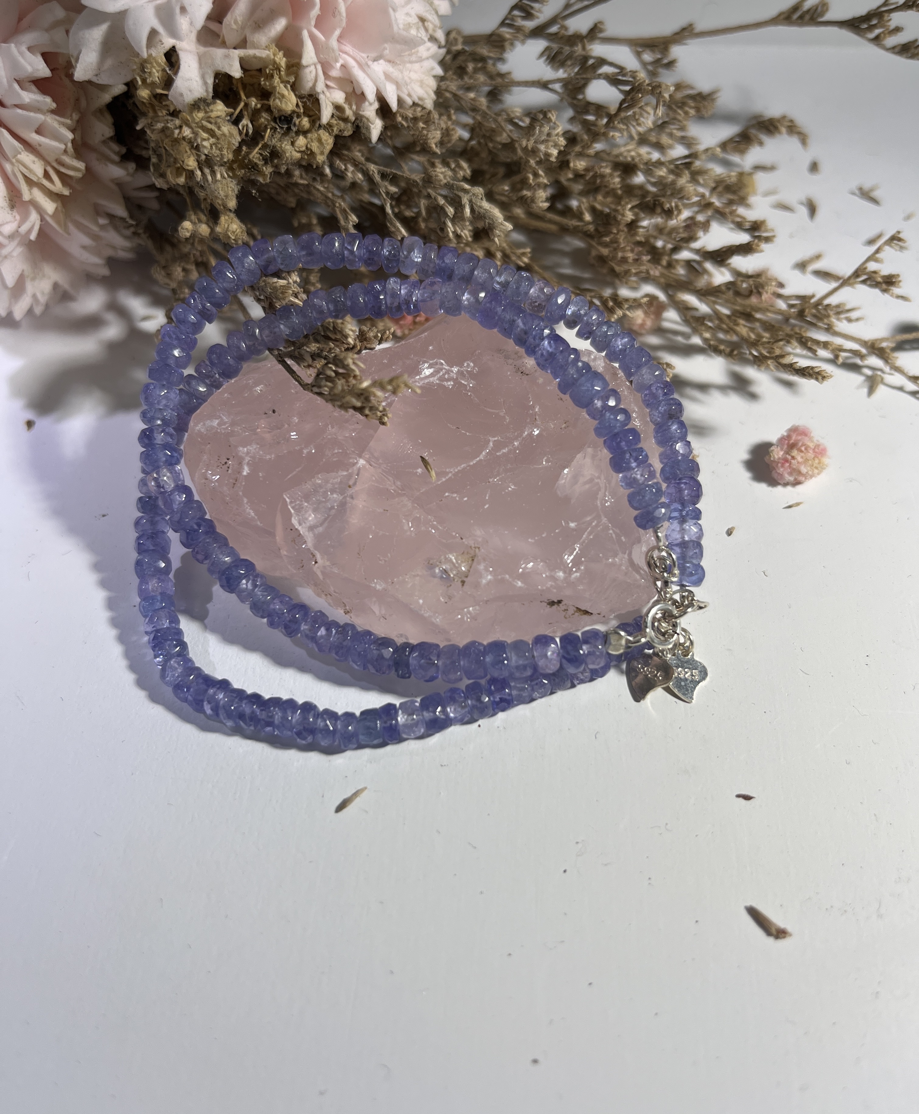 高品質透體坦桑石切面算盤珠 4mm