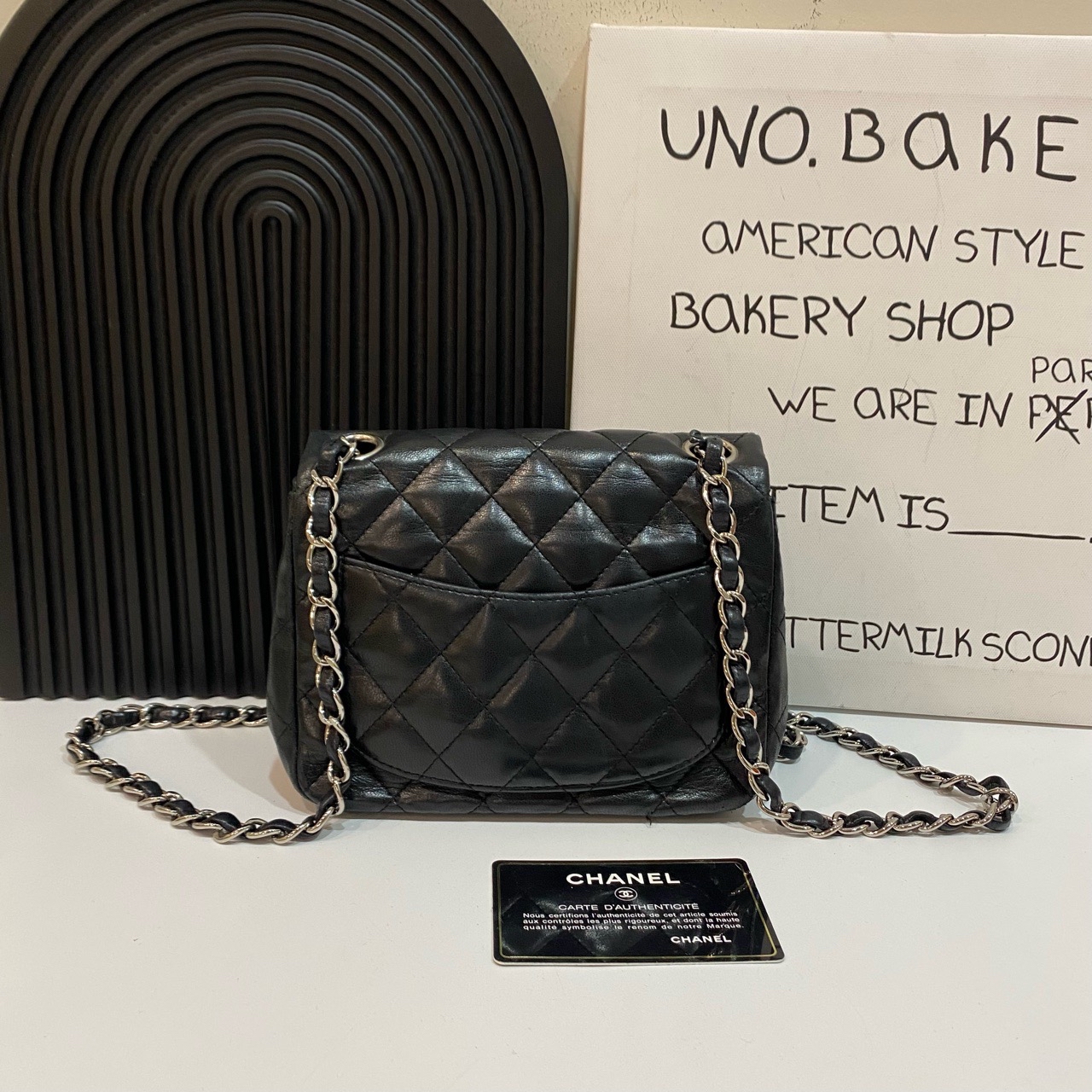 【預訂貨品】Chanel 黑銀羊皮方胖子