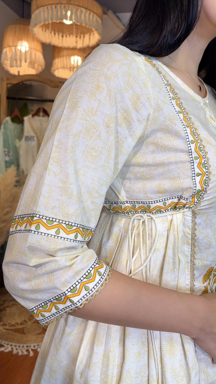 3535 Light Yellow Flower Cotton OP