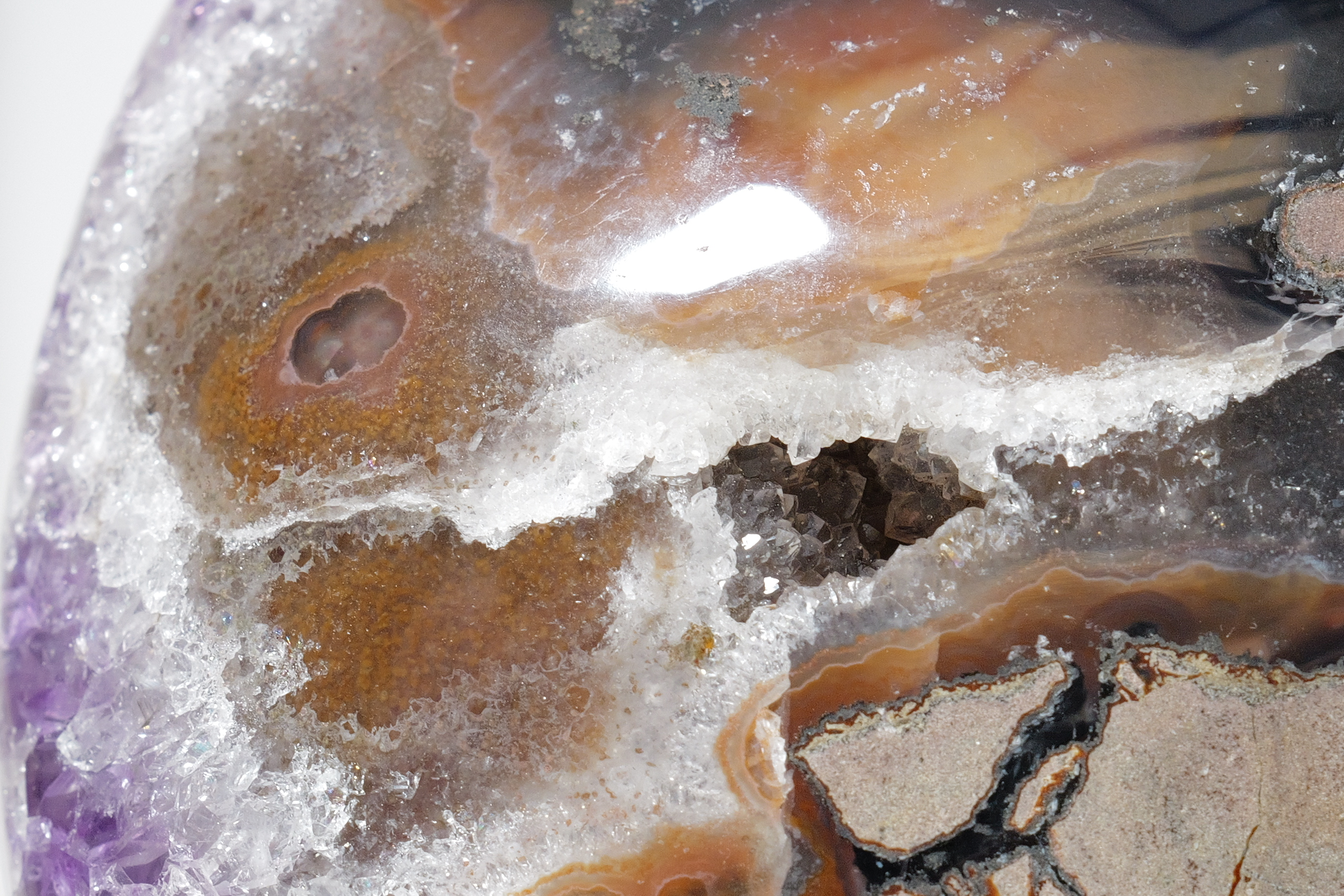 ༒ Uruguay 頂級帝王紫 1.4kg+瑪瑙晶牙背共生軟糖紫晶鎮༒ AM3008C31G1Asm-RA28*16JT