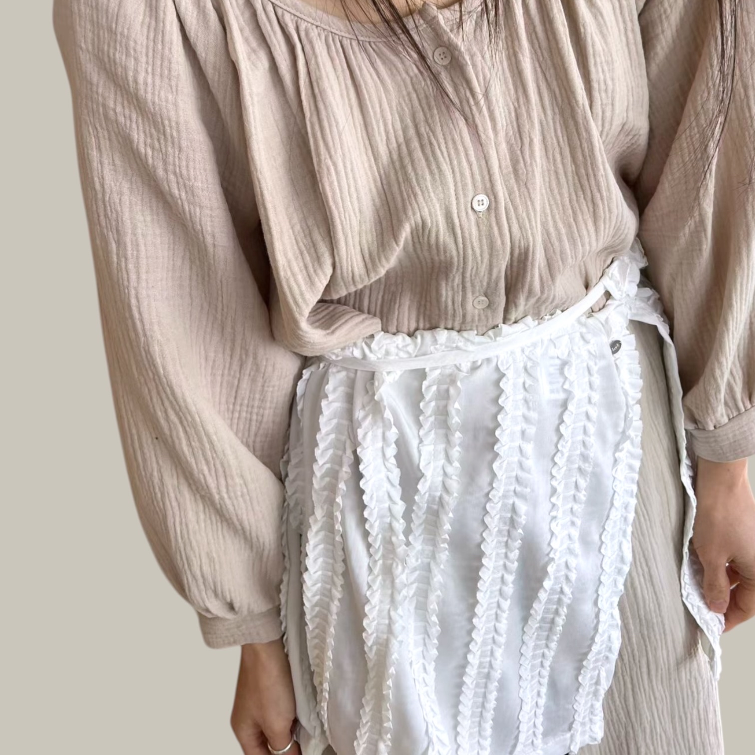 221018 立體直紋綁帶裙