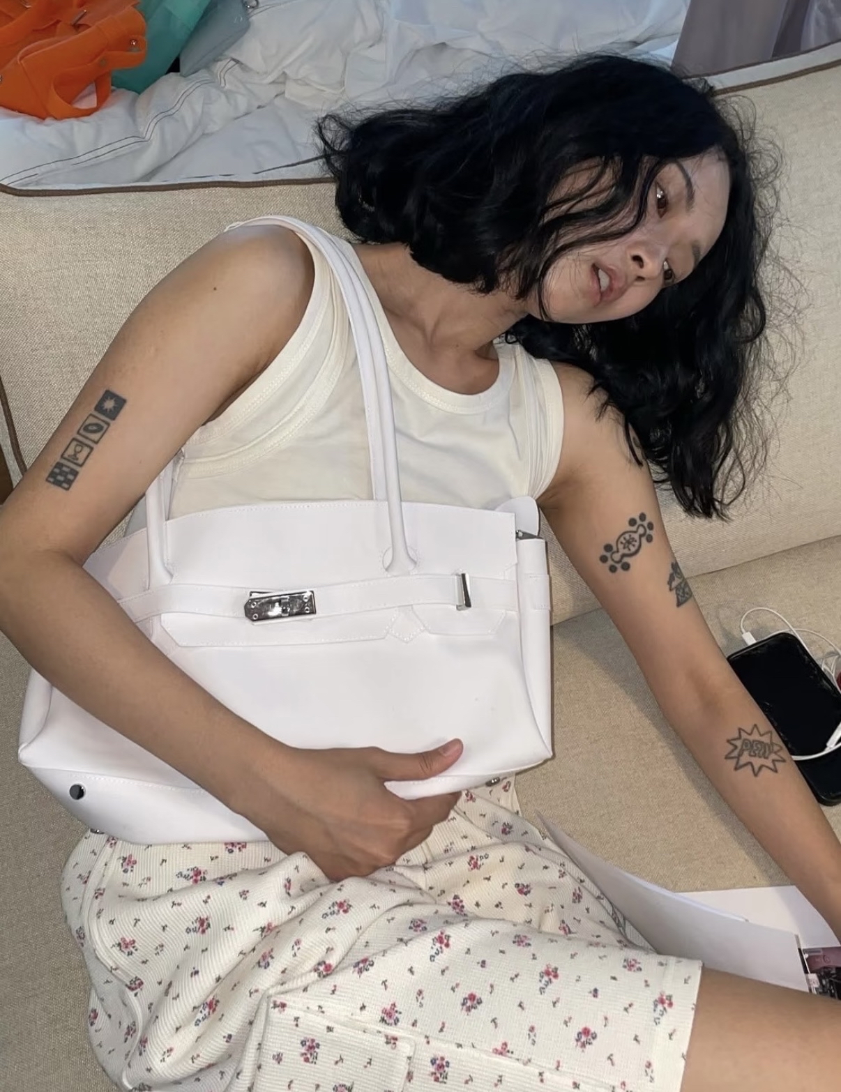 DEINET JELLY TWO-WAY BAG IN WHITE