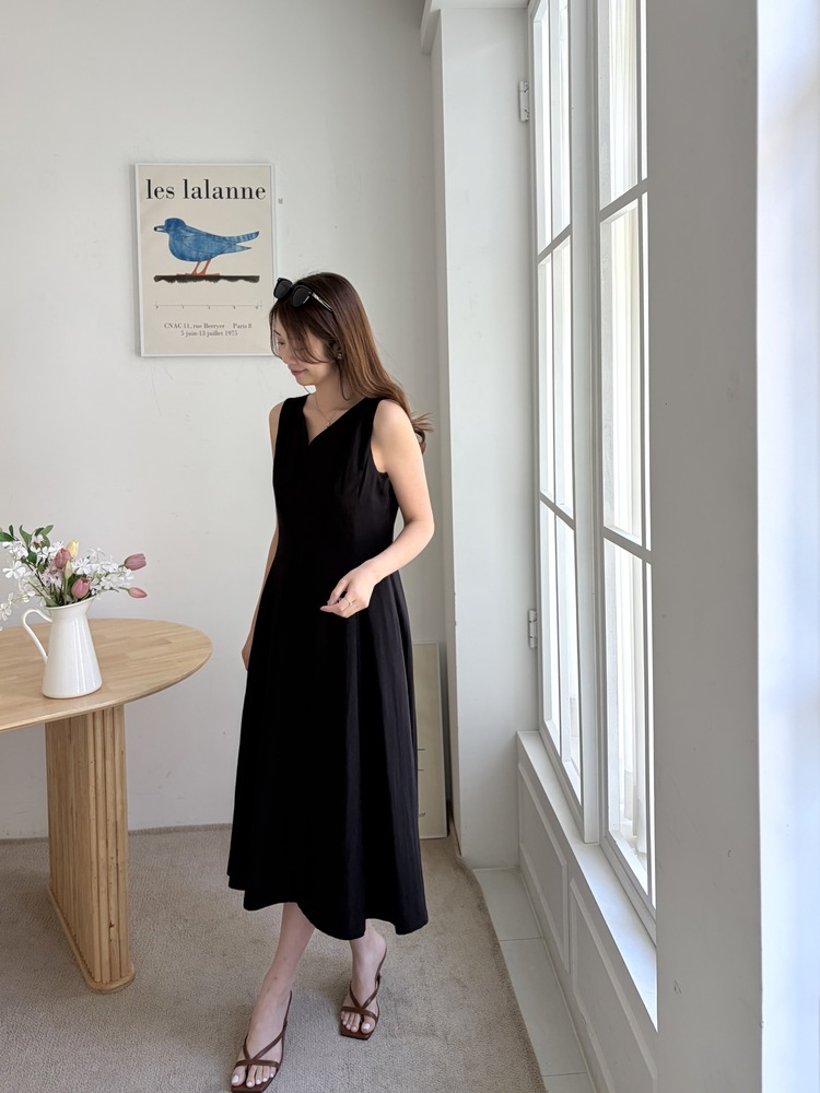 Daphne Flare Dress (Black)