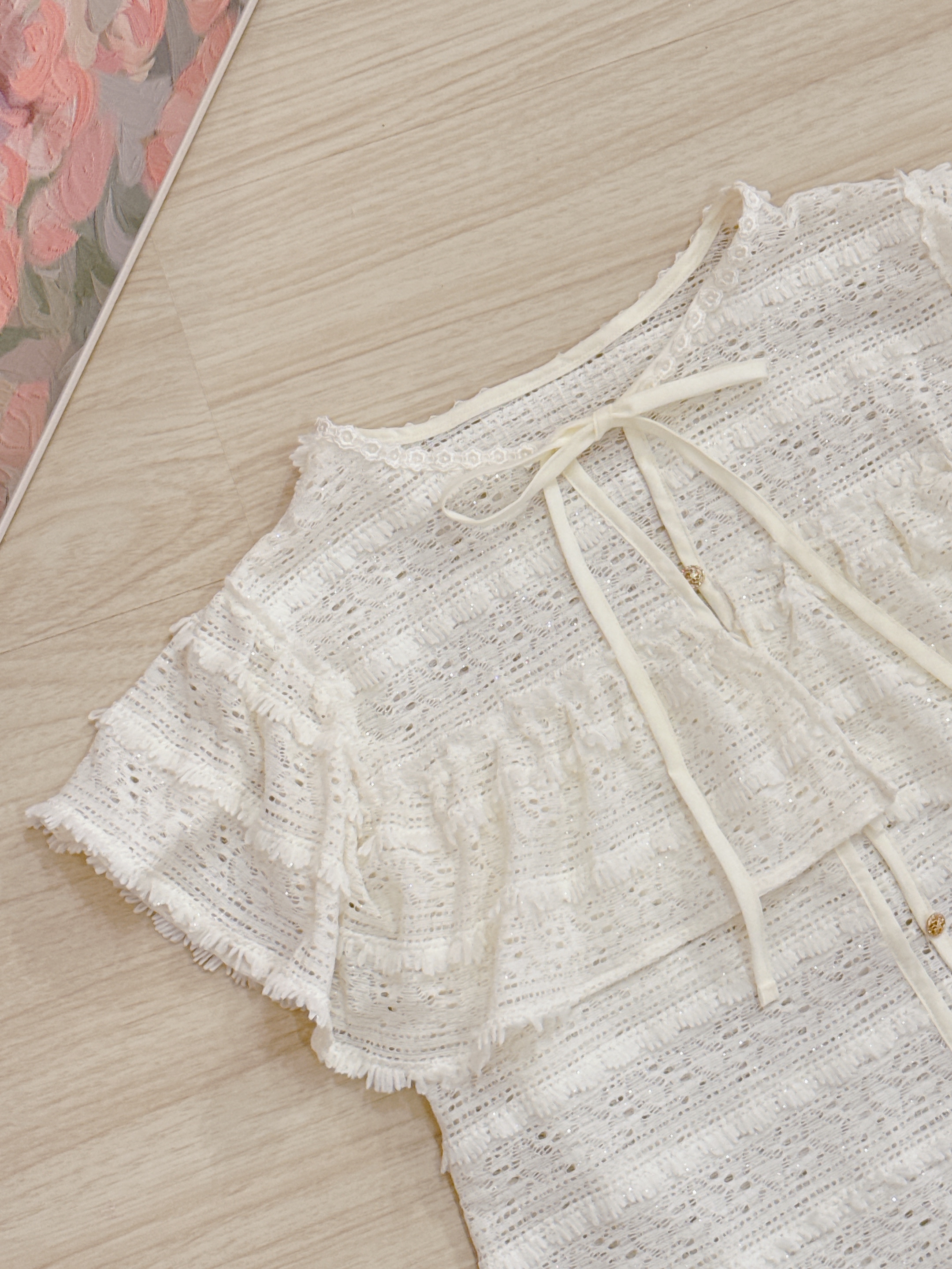 #HANNA-made# Sunlit Ribbon Drape Top