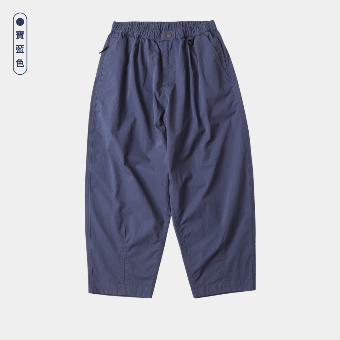 寬版格紋九分褲