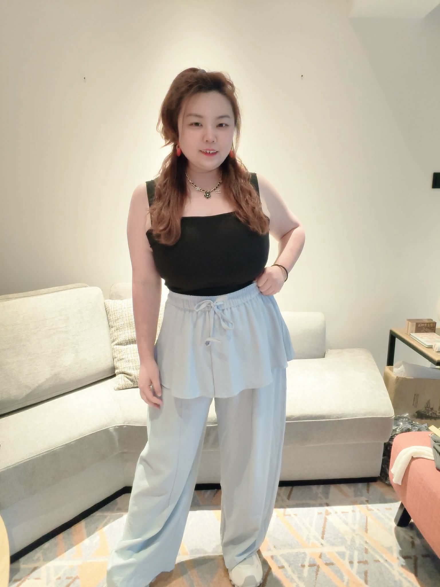 YPB06 1939 法式荷叶边直筒休闲长裤