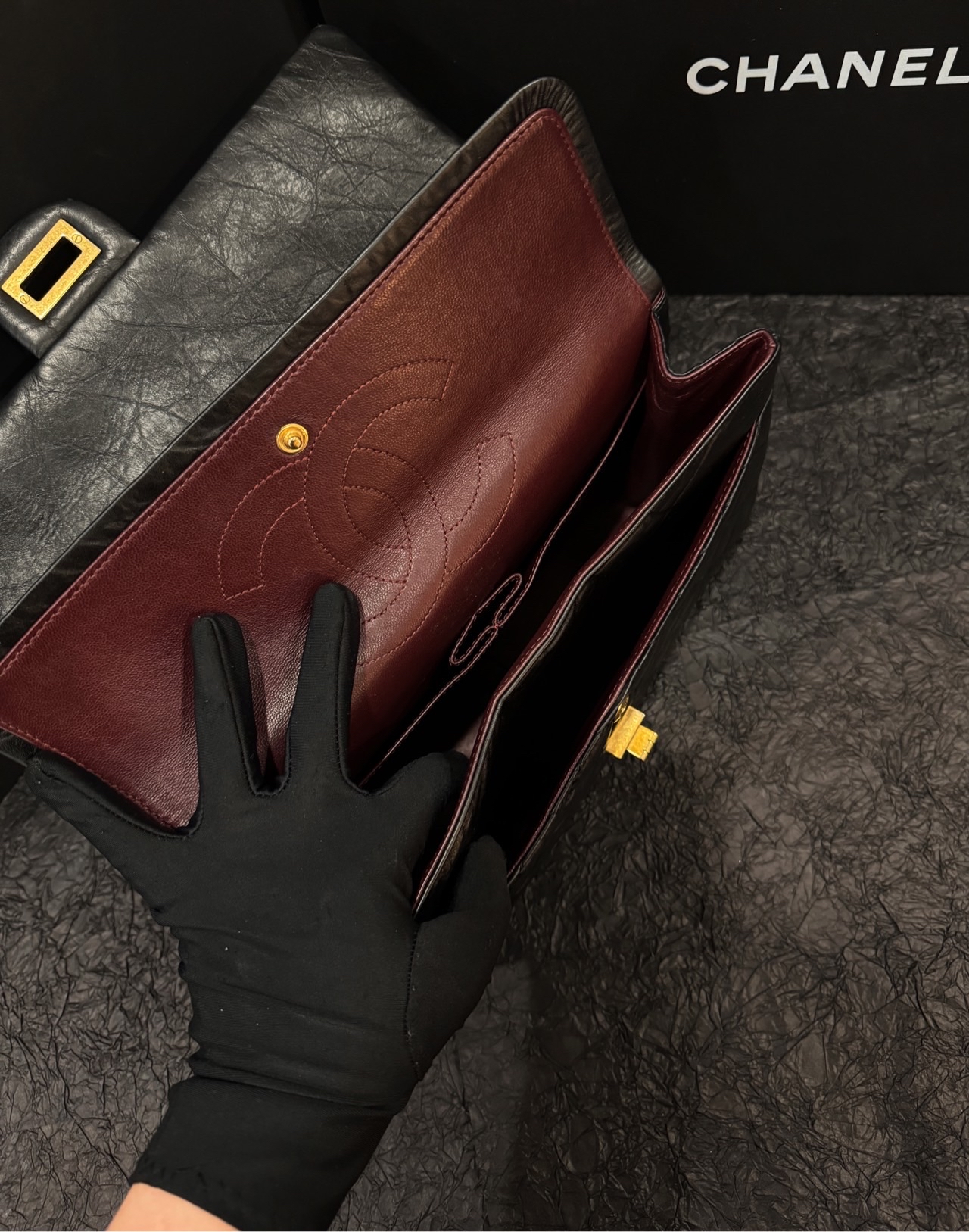 【預訂貨品】Chanel  2.55黑金腋下包