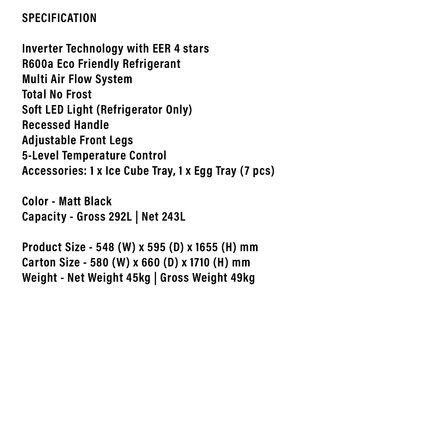 Faber 292L Elite 2-Door Refrigerator ELITE P2033 I
