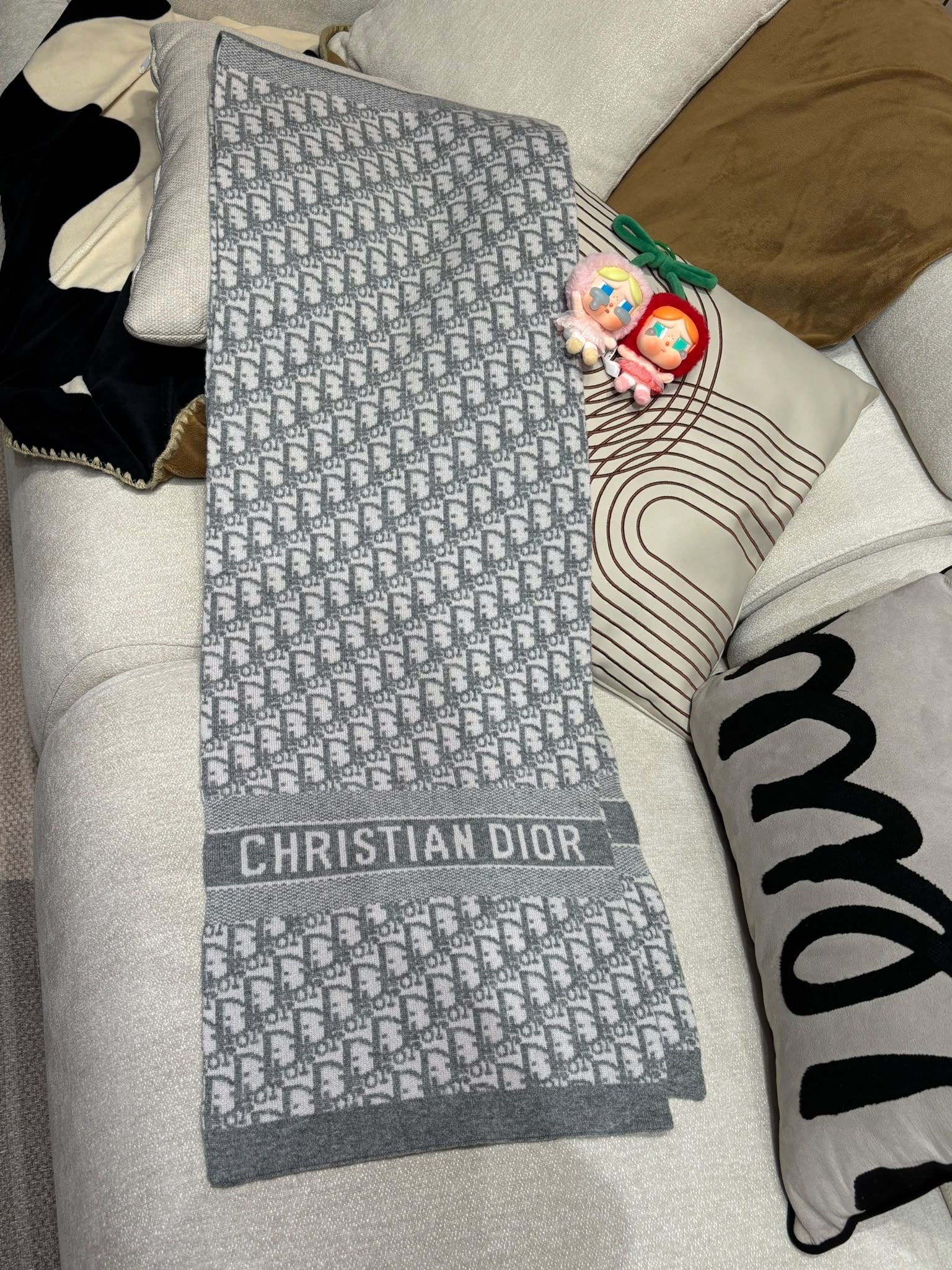 CHRISTIAN DIOR Oblique Scarf Cashmere Dior 頸巾100%Authentic, 99%New ✅ Box