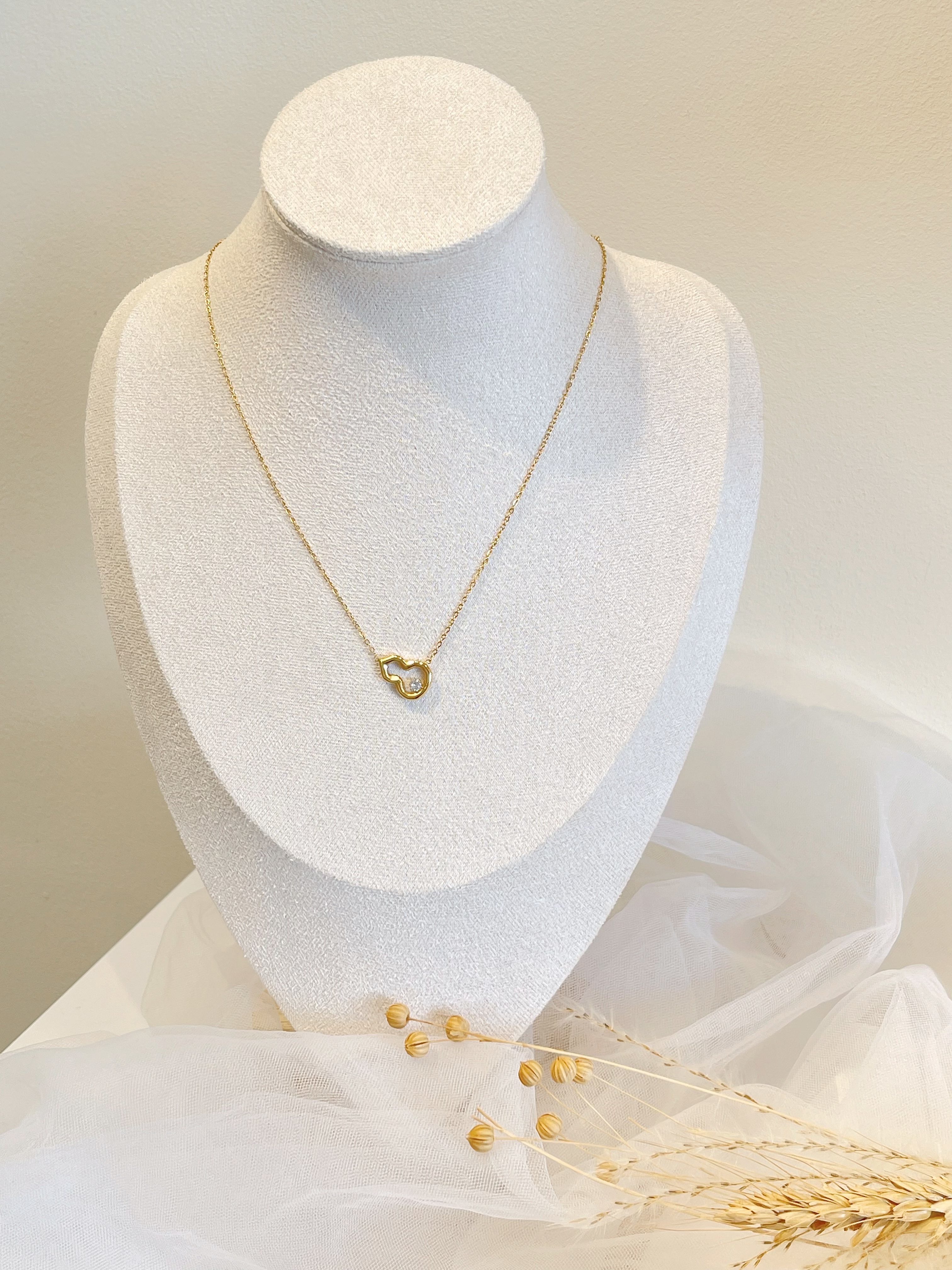 吉祥如意小葫芦钛钢项链