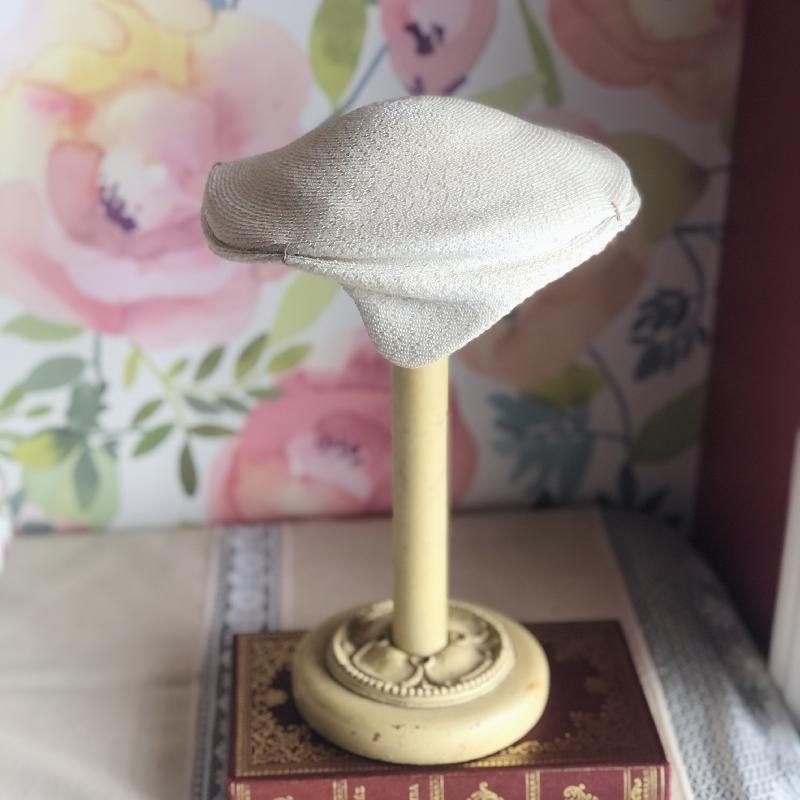 Vintage C.a.1950s Duby Hats New York Ivory White Straw Hat /Summer Headpiece(MT1791-1)