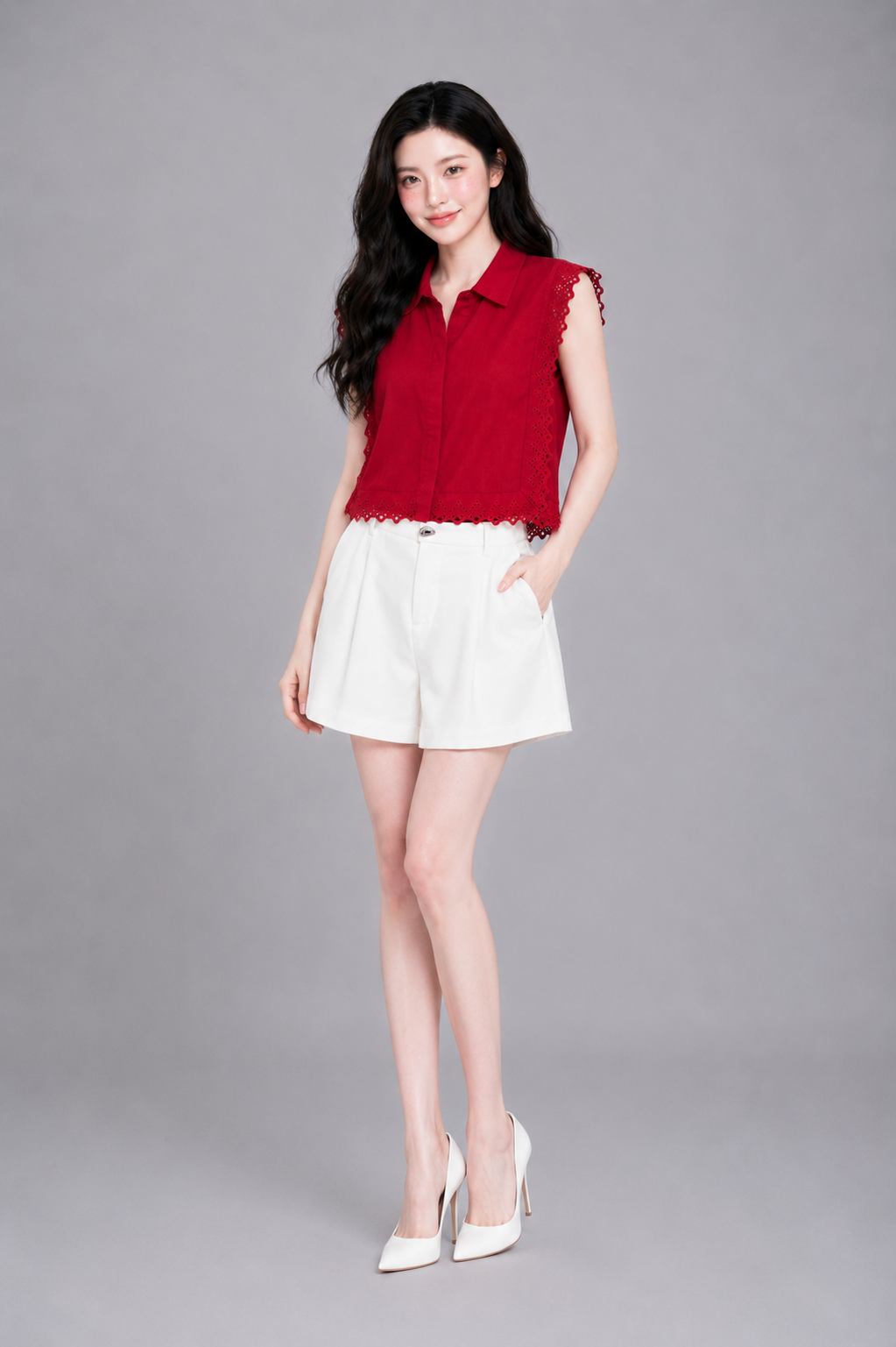 915593 Scarlette Lace Trim Top