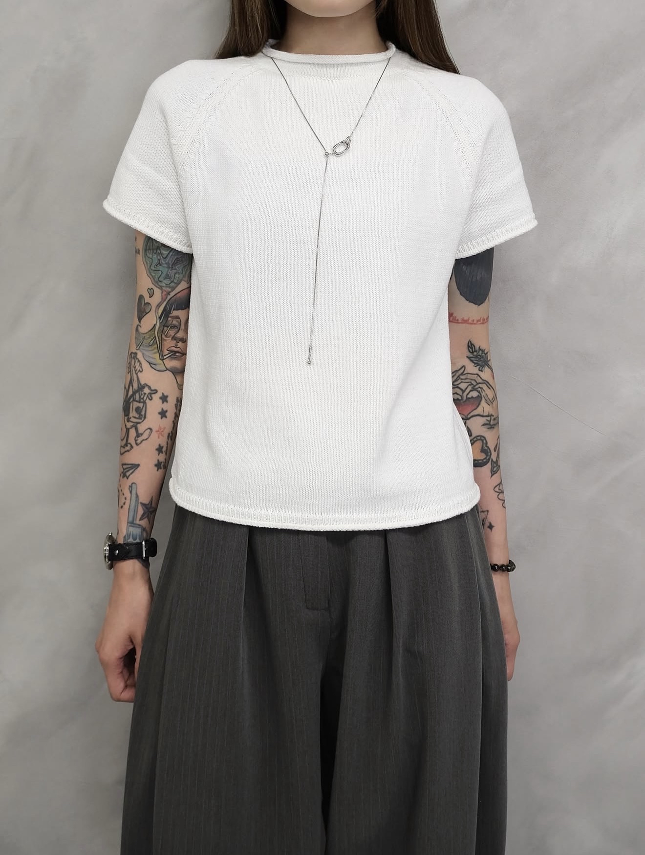 (重做必買款)The Rolled-Edge Raglan Knit Top #top153