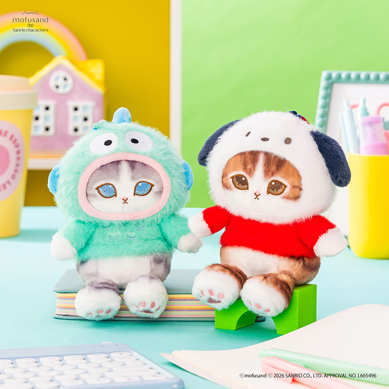 🎀【預訂】Sanrio x Mofusand 貓咪公仔掛飾 - Hangyodon