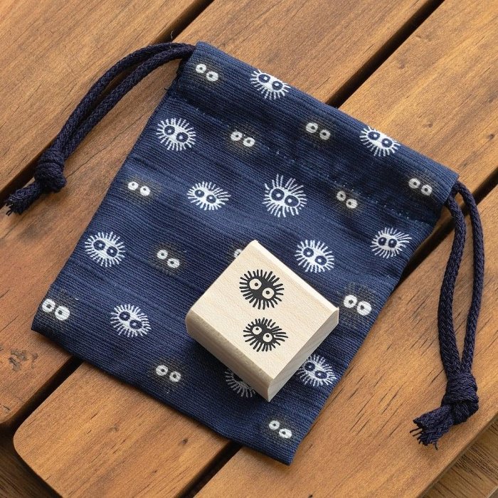 日本製 吉卜力 龍貓 天然木印章和風索袋set