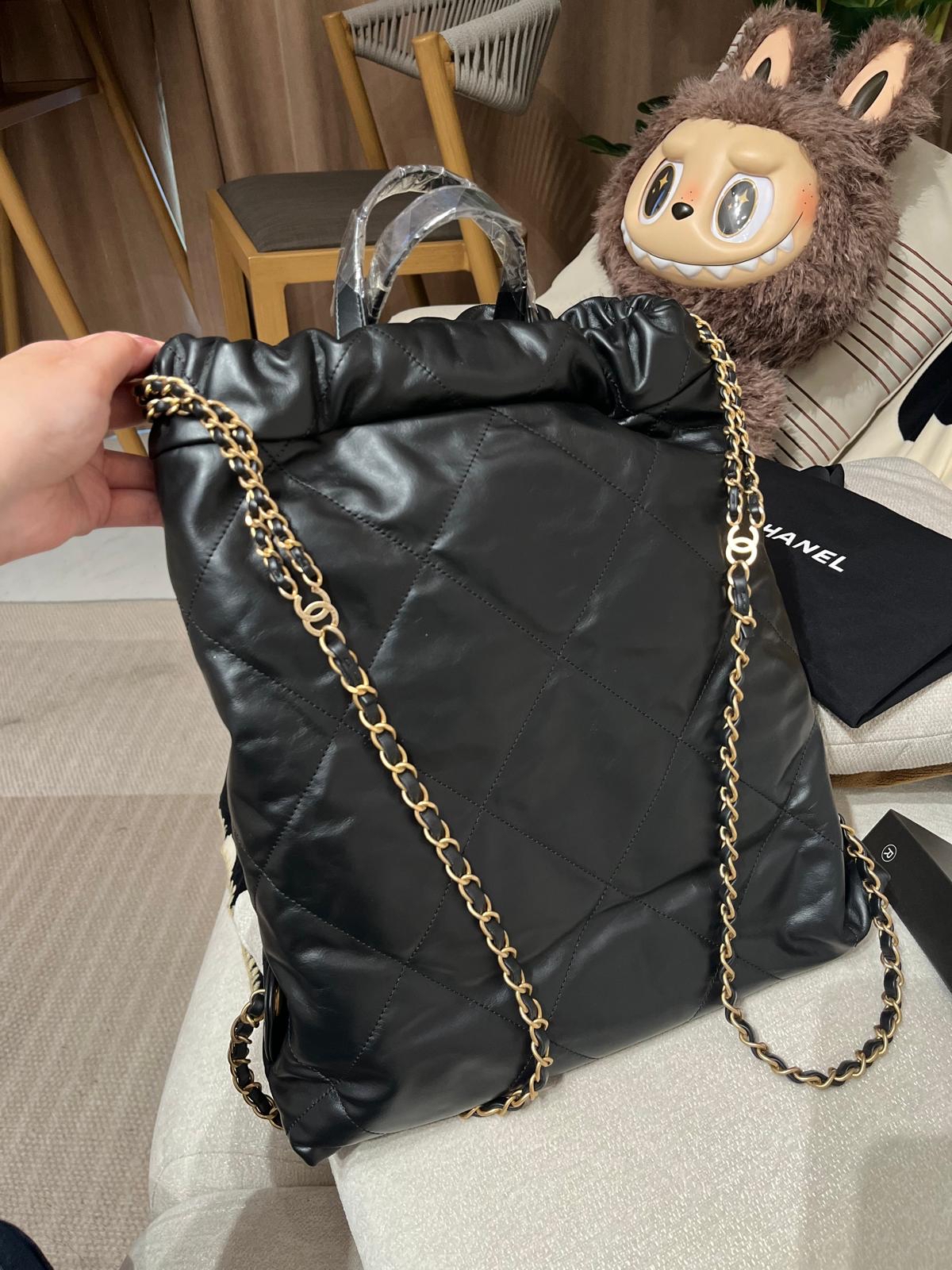 Chanel 22 backpack Large 黑色牛皮 100%Authentic ,98%new ✅晶片✅塵袋