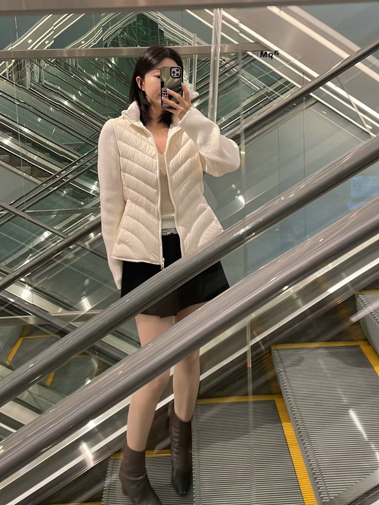 Quilted hood slim leisure jacket