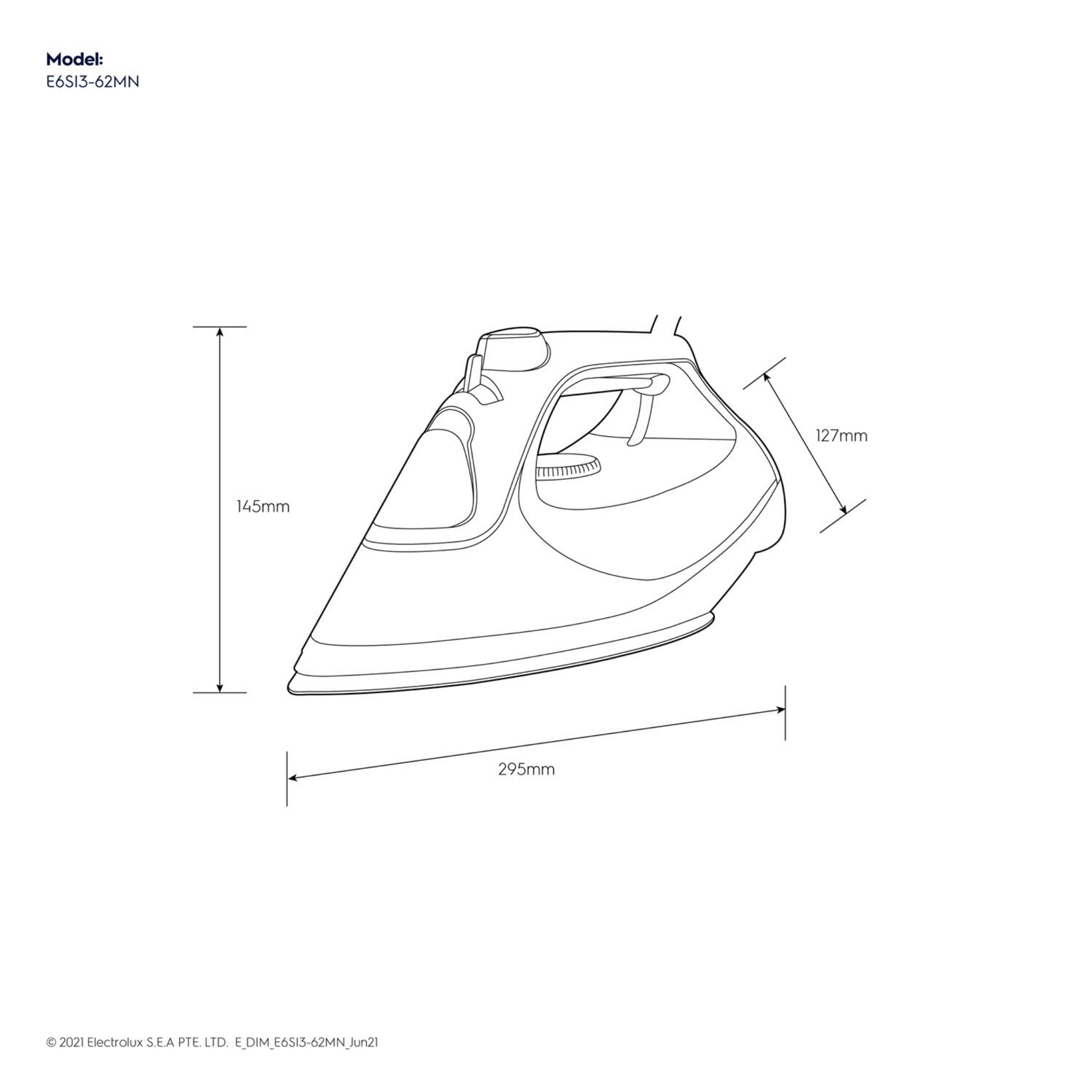 Electrolux Refine 600 Steam Iron with Anti-Drip (E6SI3-62MN)
