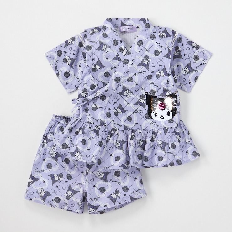 🇯🇵限量預訂 日本直送🇯🇵珠片Kuromi滿印荷葉邊純棉甚平上下套裝