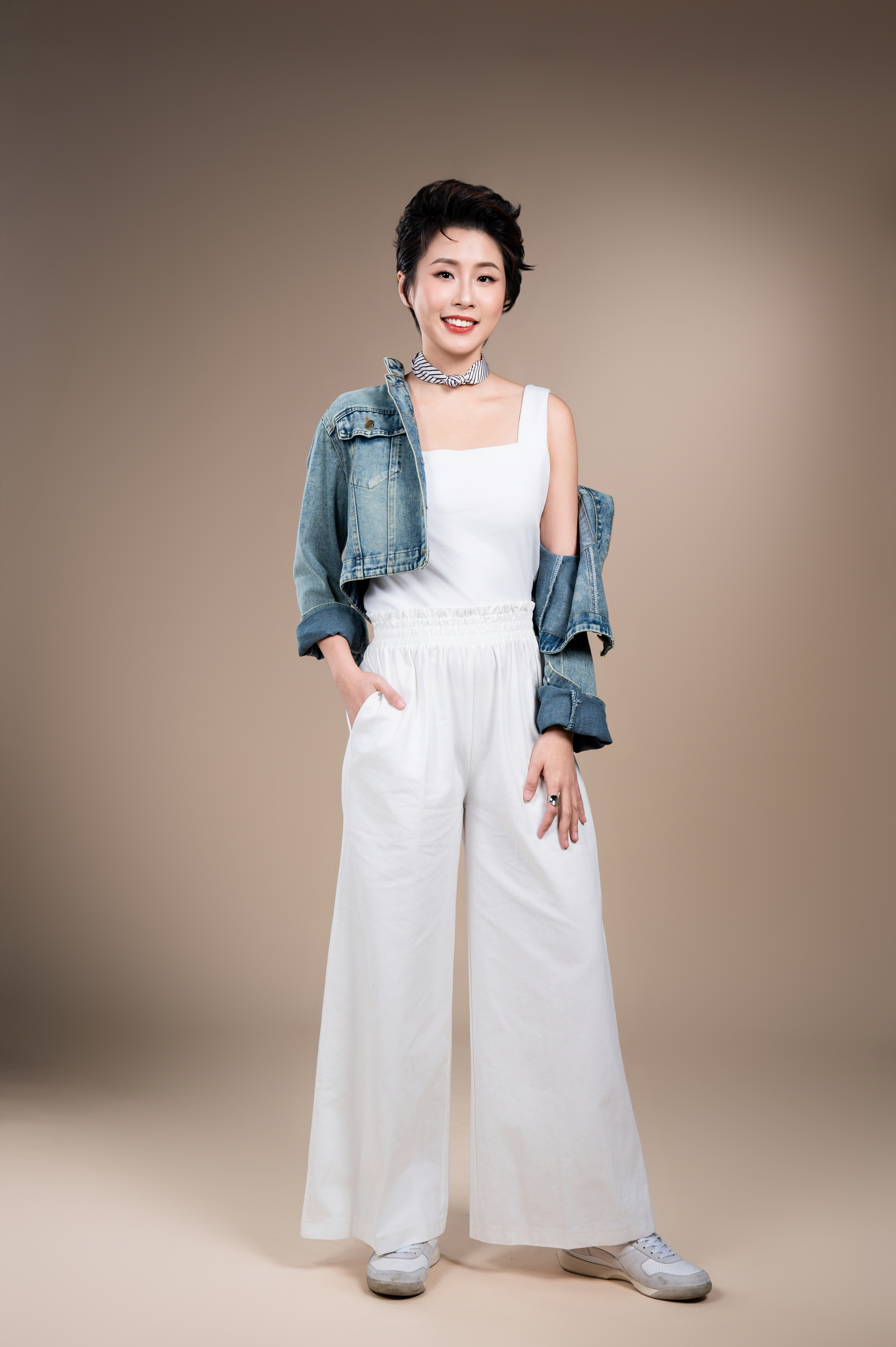 Stretch Waist Wide-Leg Pants