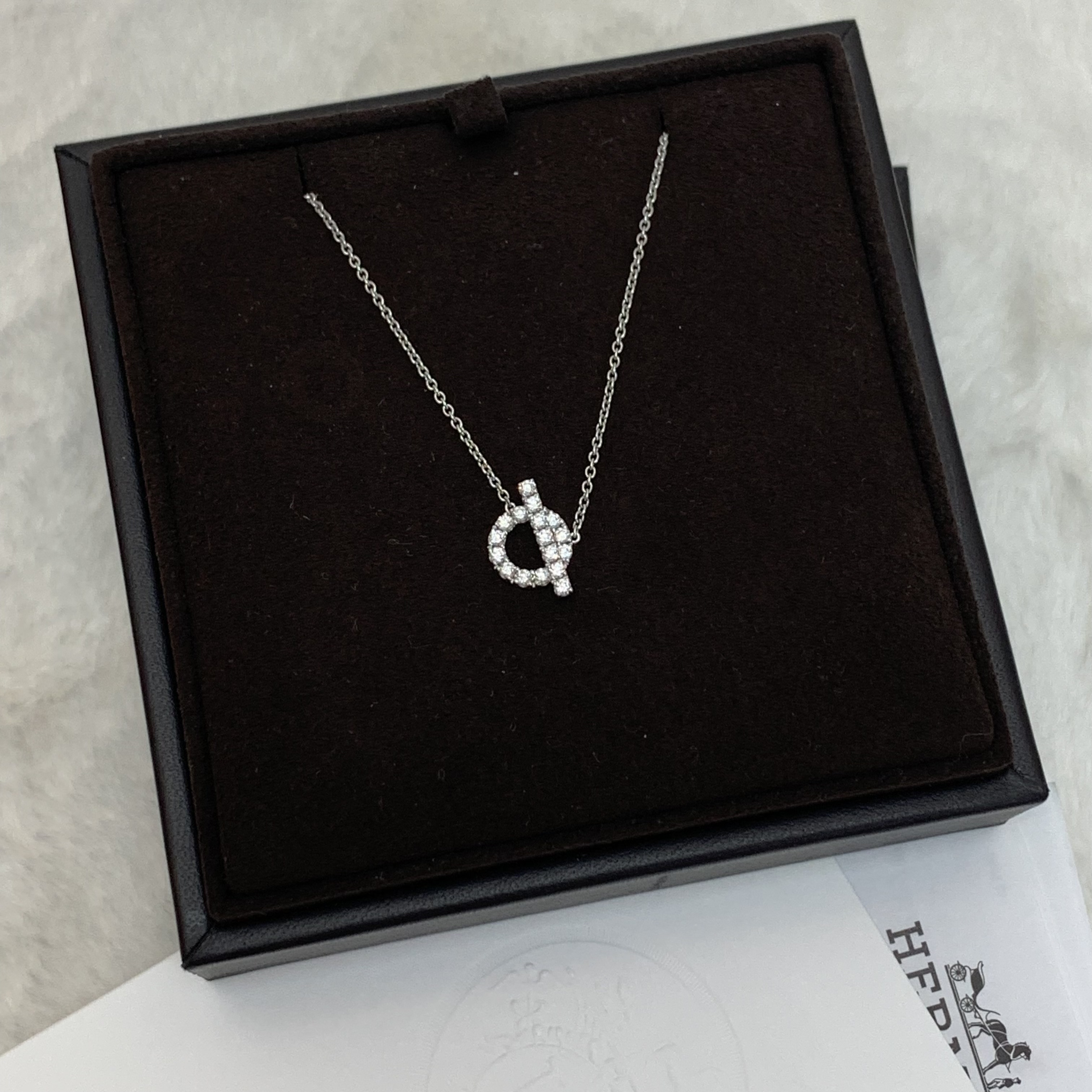 Hermes Finesse pendant Full set滿鑽頸鏈 香港正單