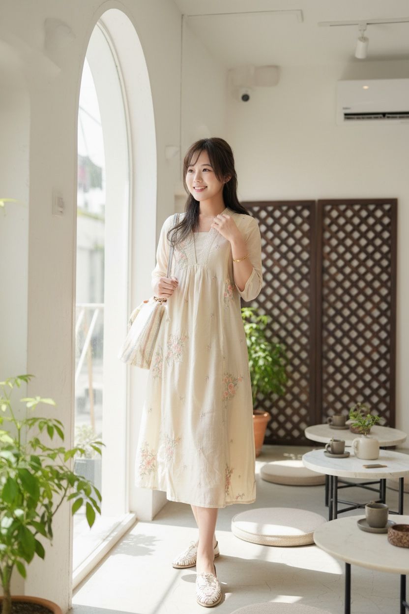 #1524 Champagne V Neck A cut Emb. OP