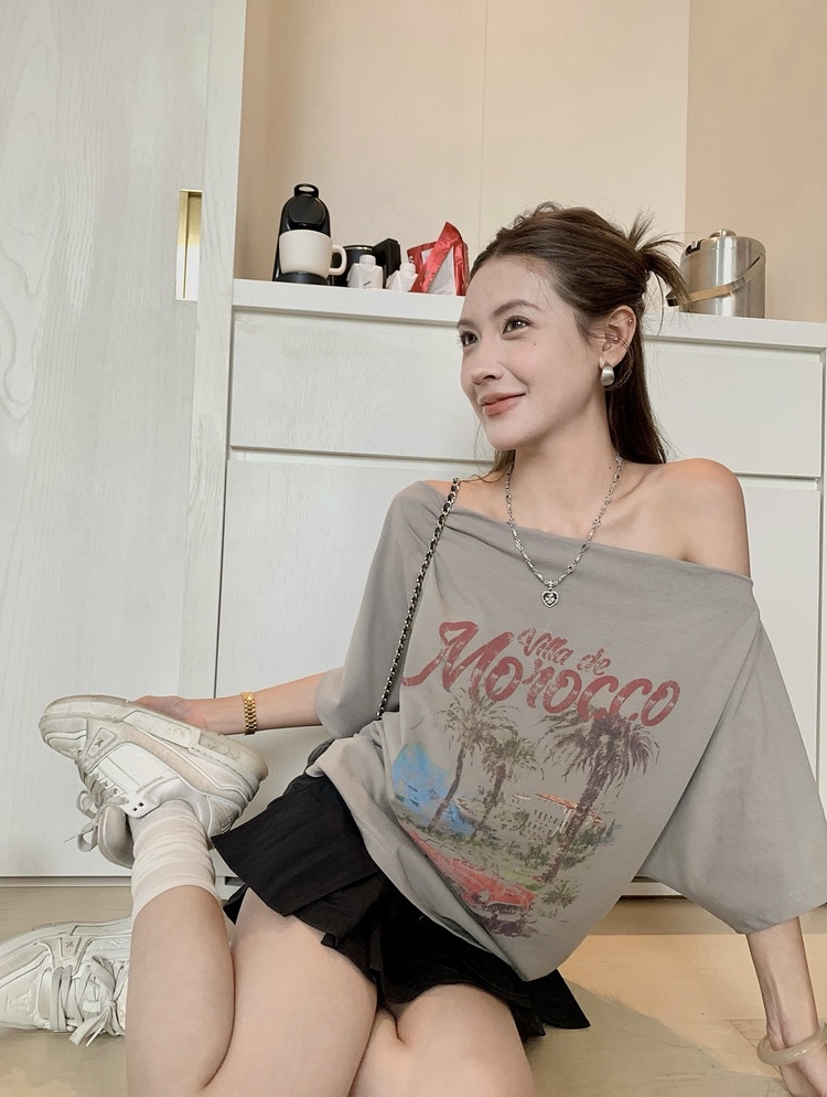 1770 Vintage Morocco Off-Shoulder Tee 复古摩城斜肩T恤