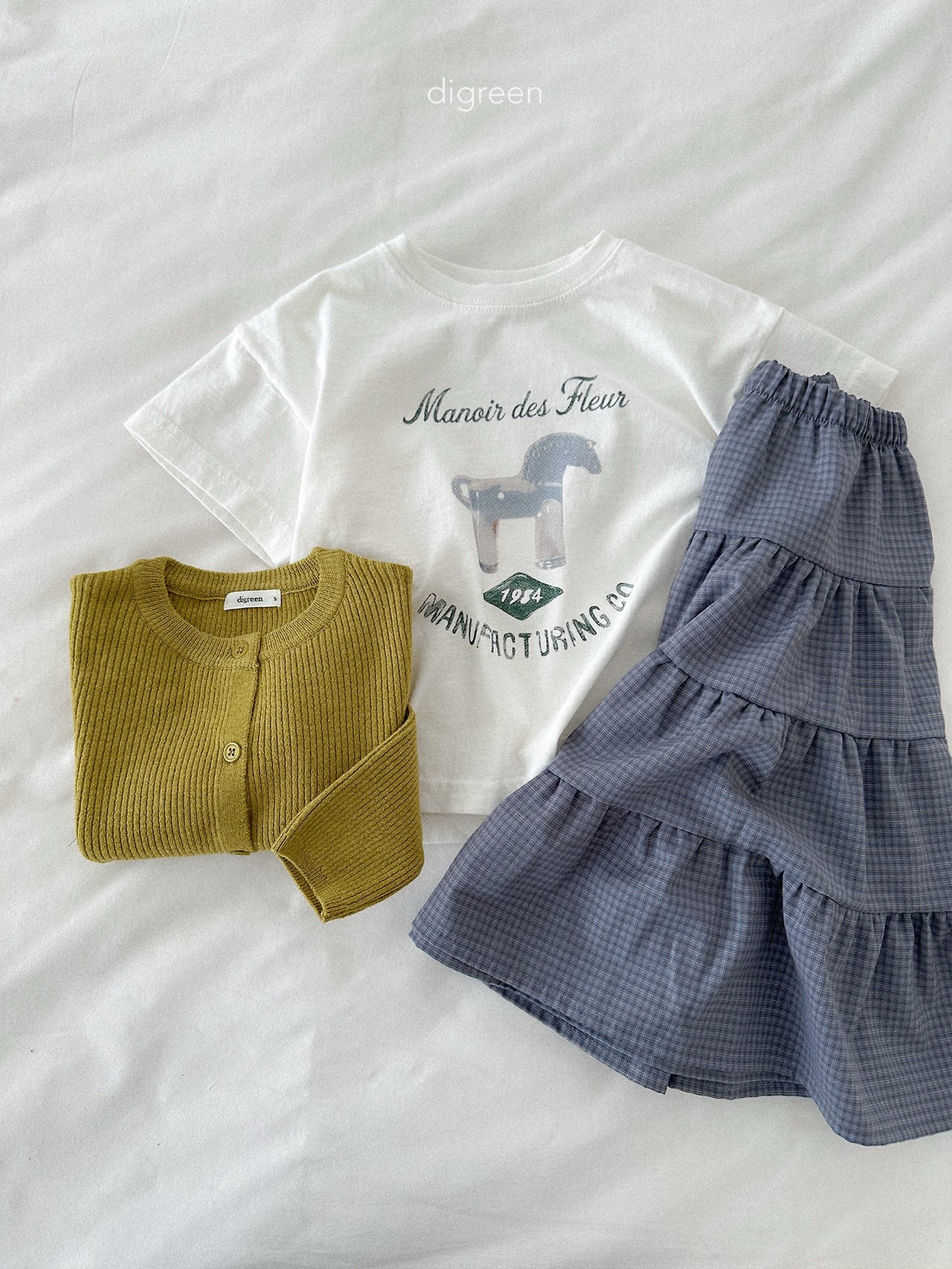 Digreen | check ruffle skirt 