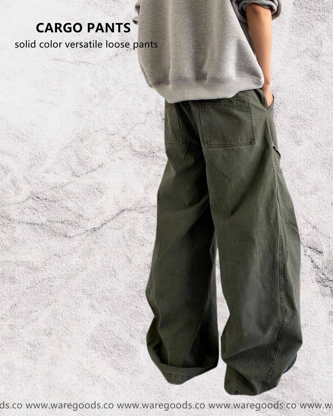 W216 美式鬆身直筒工裝褲