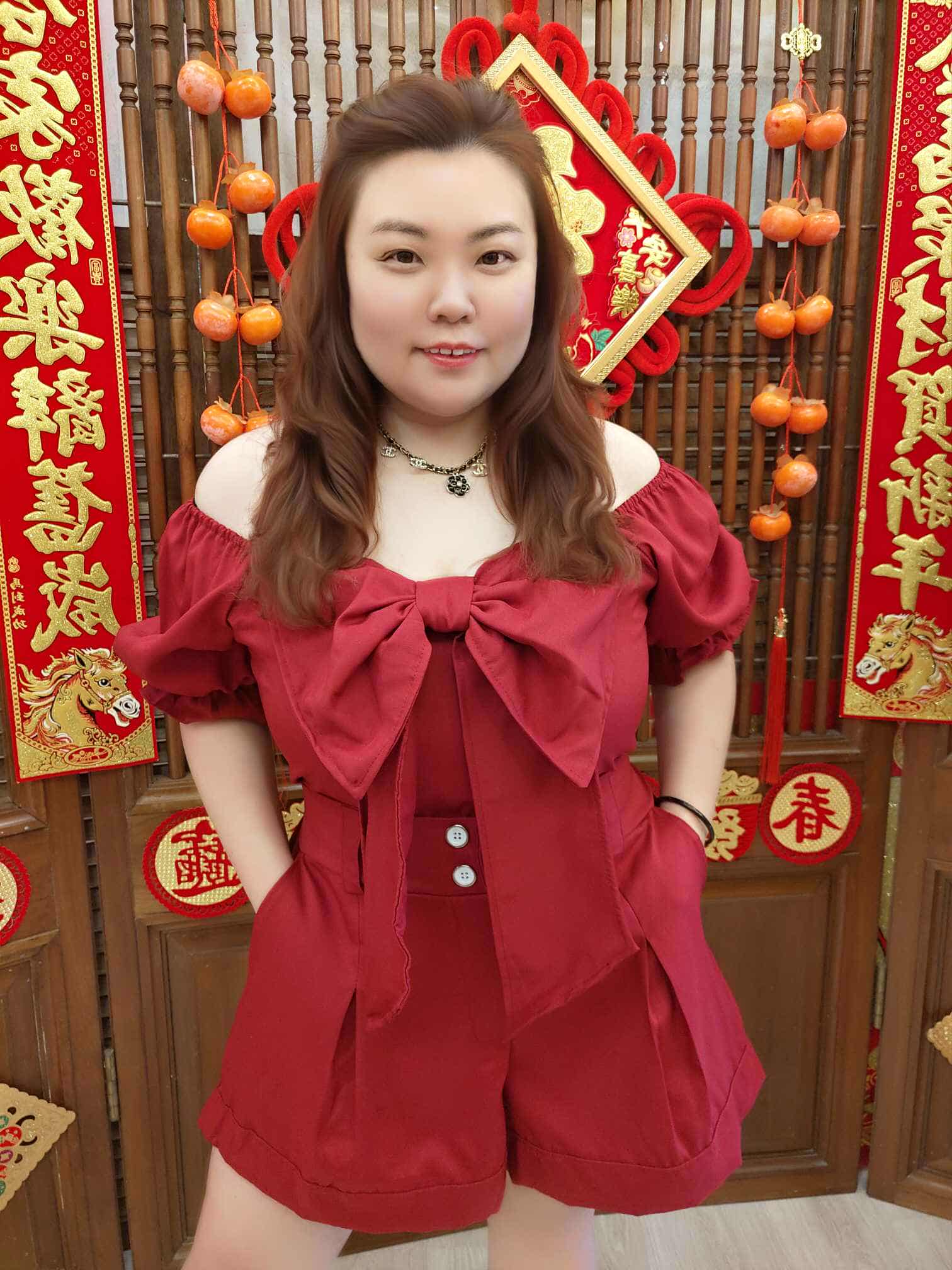 NFD02 TJE07 胸前大蝴蝶结短裤套装