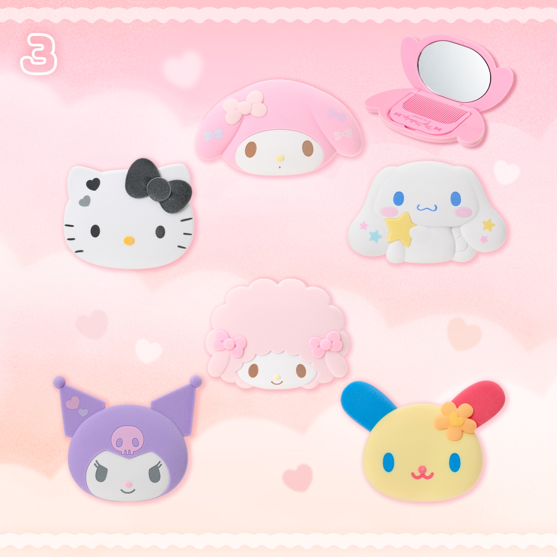 🌸 【預訂】kid's accessories - No.3-植絨梳鏡
