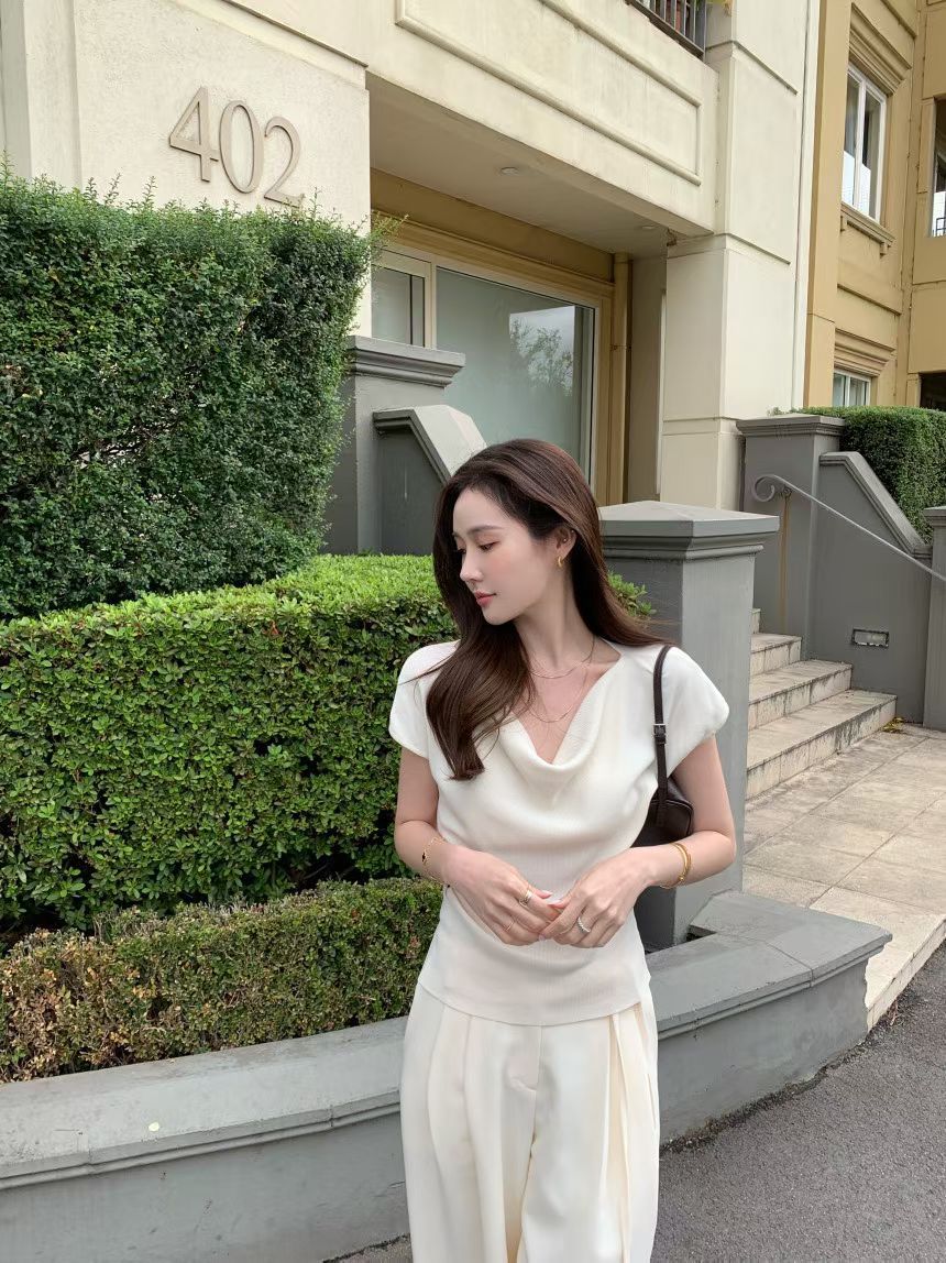♥︎氣質冰絲Draped top