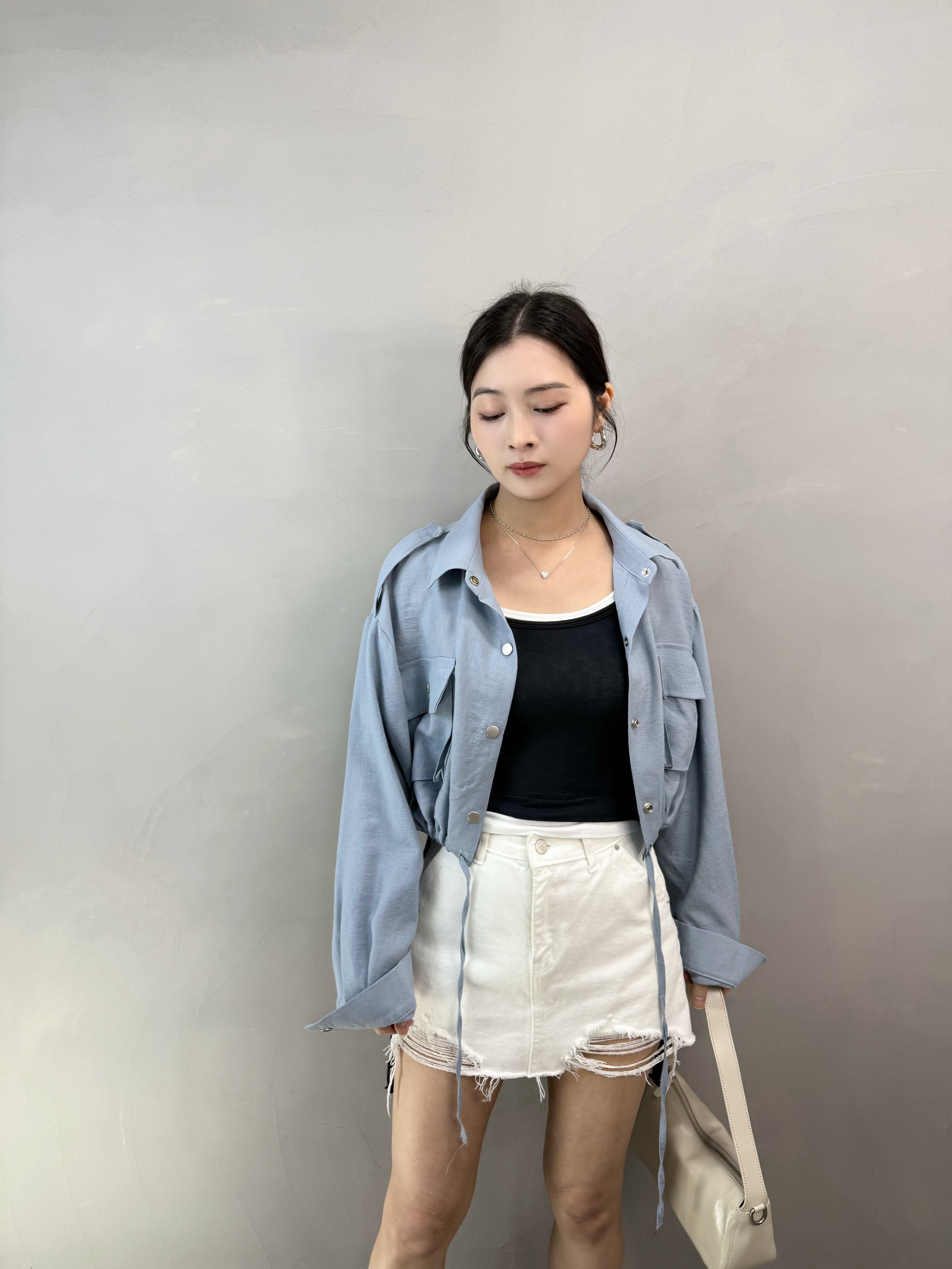 O60 免燙仿麻棉外套