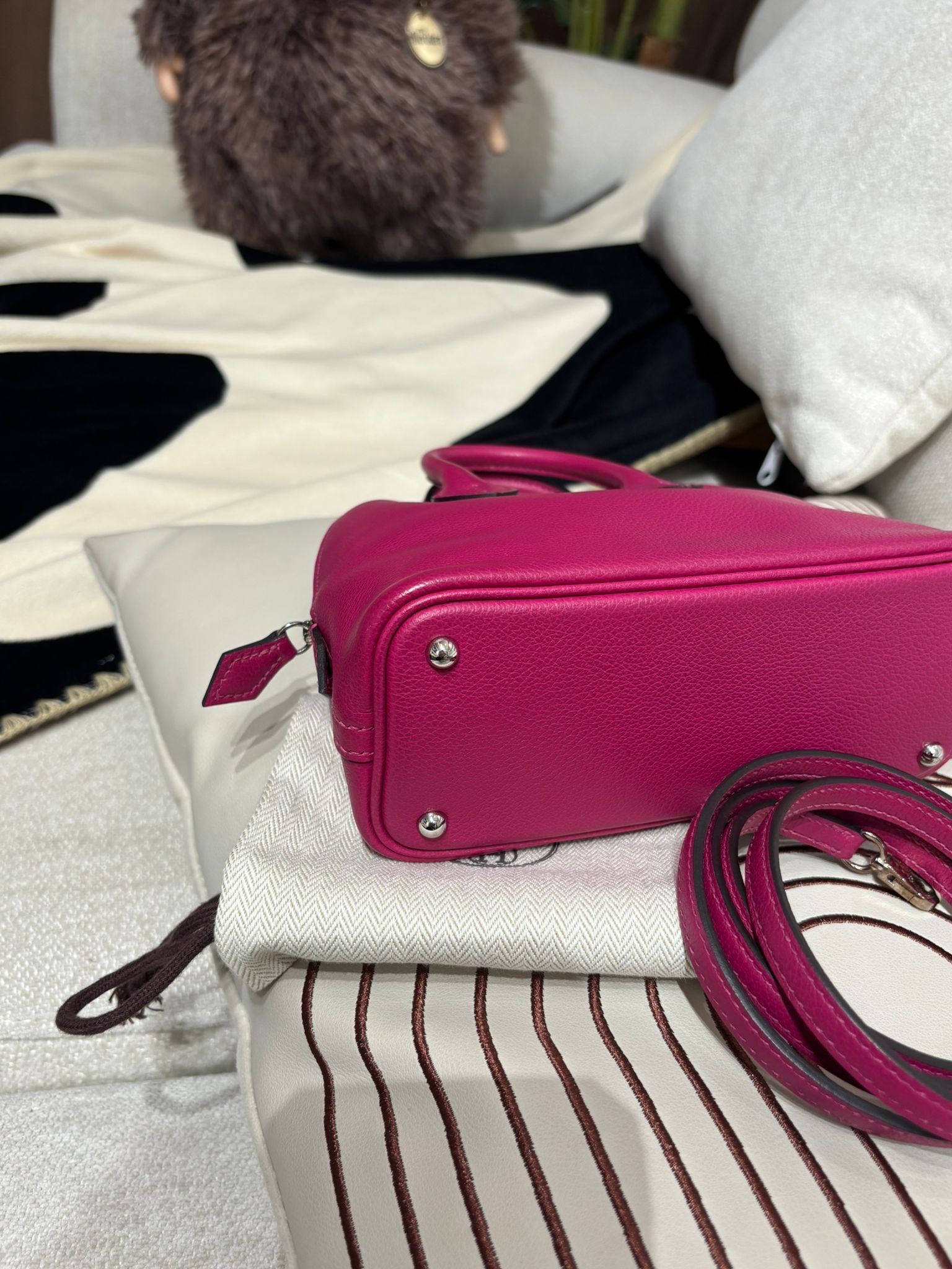 Hermes mini bolide,STAMP C ,L3 玫瑰紫色EverColor牛皮  100%Authentic ,95%new ✅收據✅strap ✅dust bag✅盒