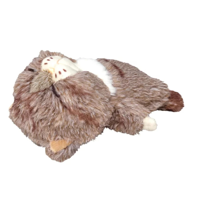 棒貓躺平公仔-棕貓