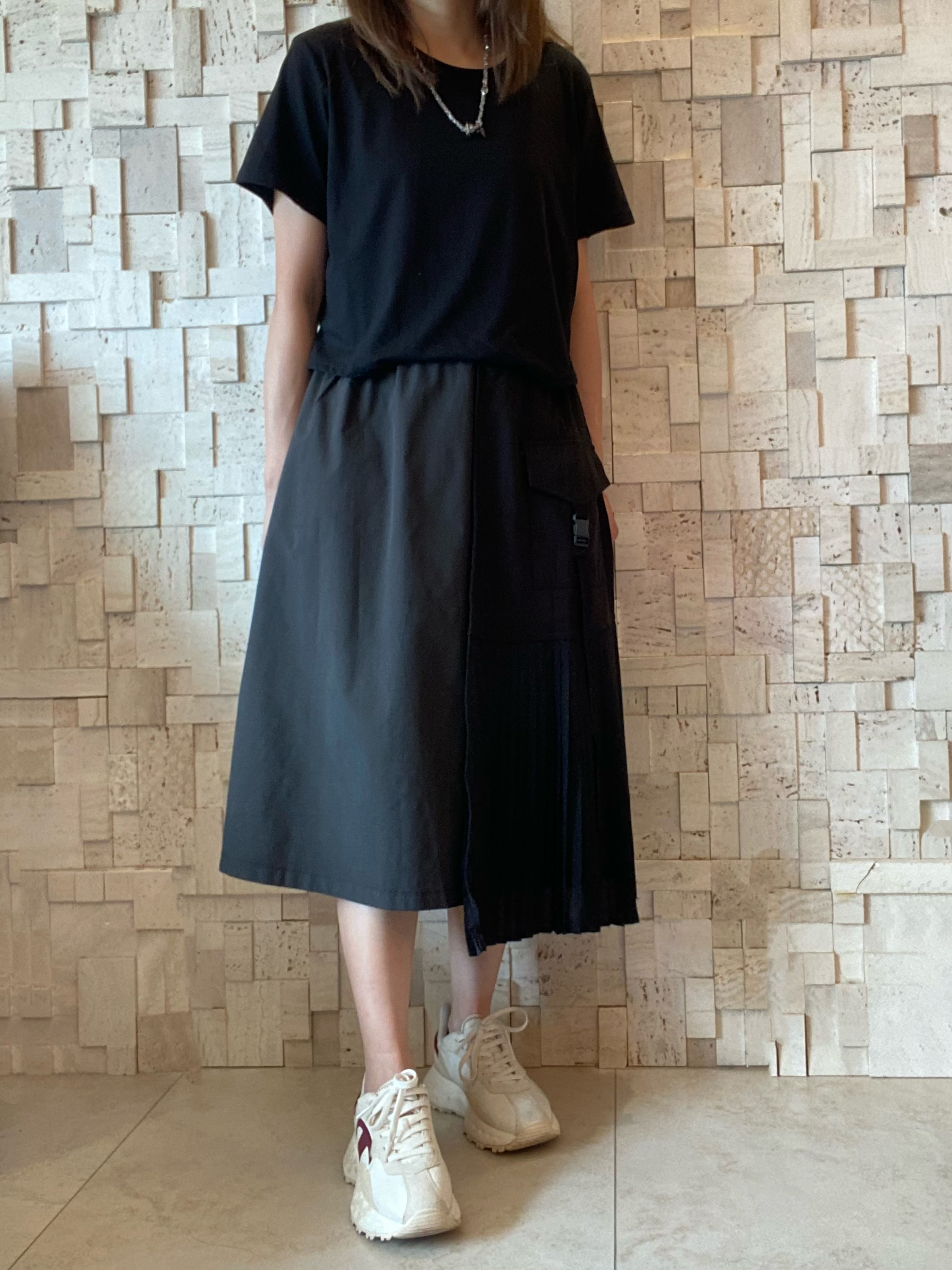 S00355 棉拼雪紡百摺Op