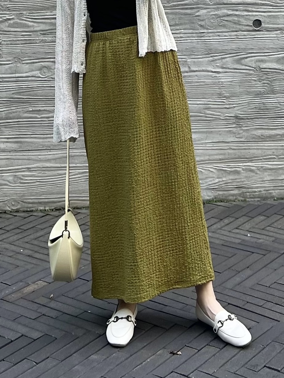 免熨後開叉長裙 現貨