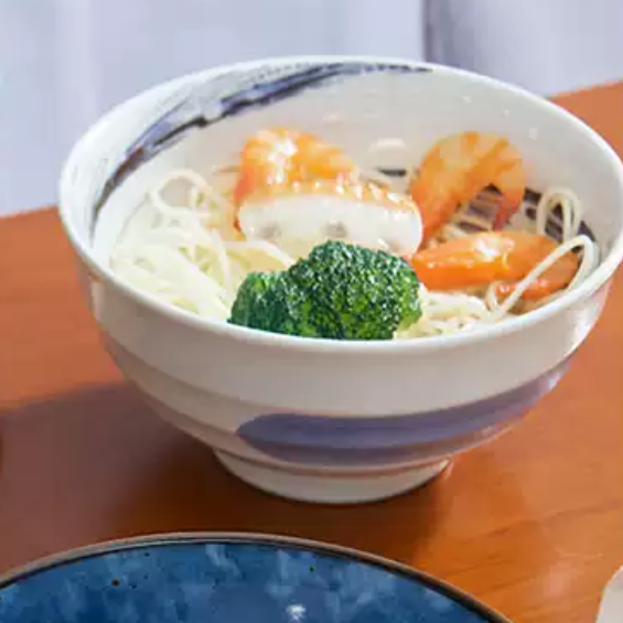 【日本製】美濃燒粉引青流陶瓷大飯碗