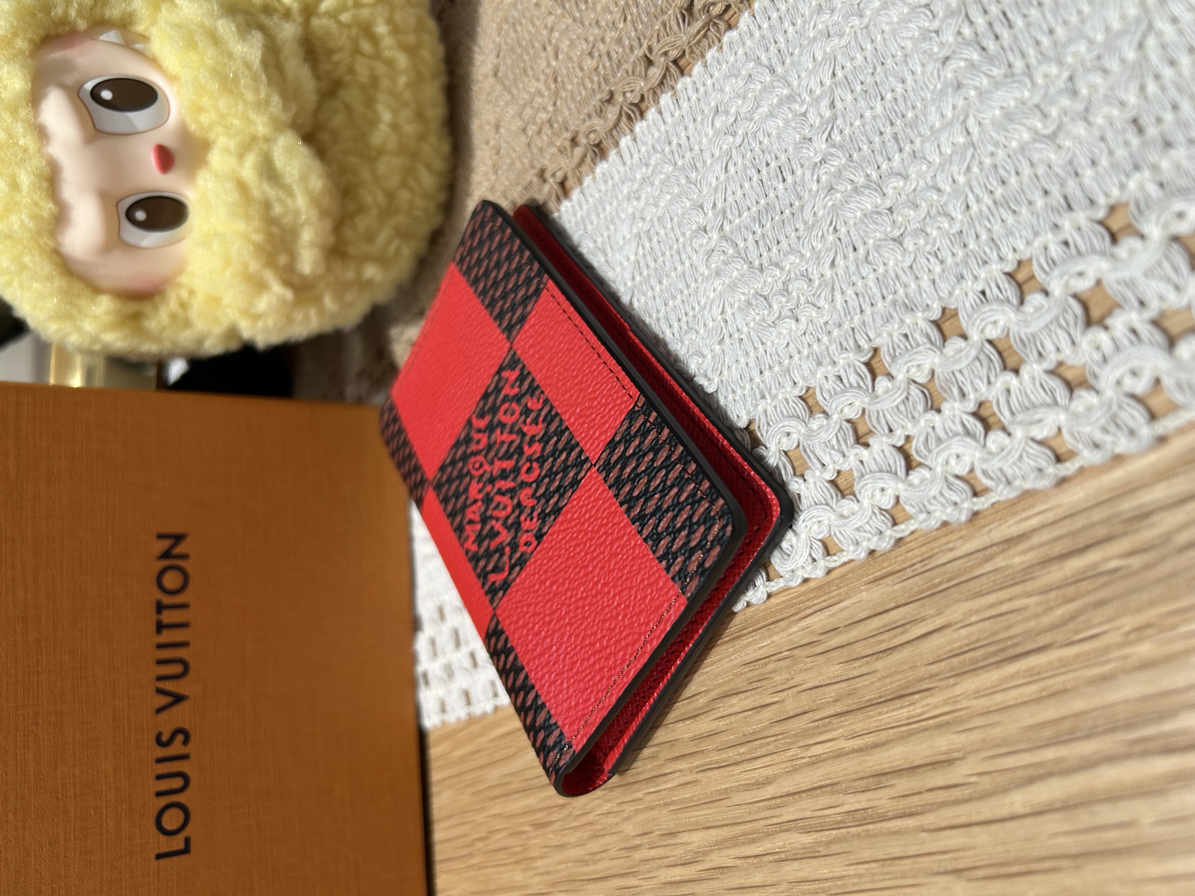 未使用品 LV Pocket Organizer Damier Pop "Rouge" Card holder N40614 100%Authentic, 未使用品 ✅Box