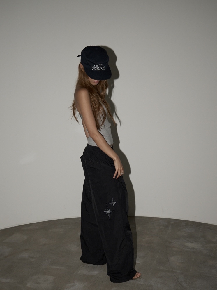 Star Embellished Nylon Pants